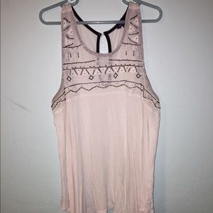 White tank top with embroidery from American Eagle